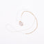 White and Gold Beaded Necklace with White Druzy