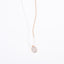 White and Gold Beaded Necklace with White Druzy